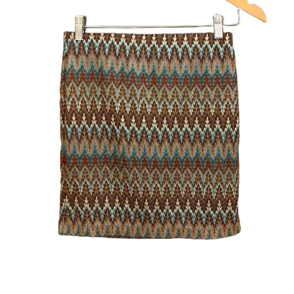J Cooper Chevron, Southwestern Print Pull On Mini Skirt, S